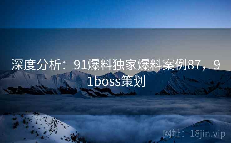 深度分析：91爆料独家爆料案例87，91boss策划