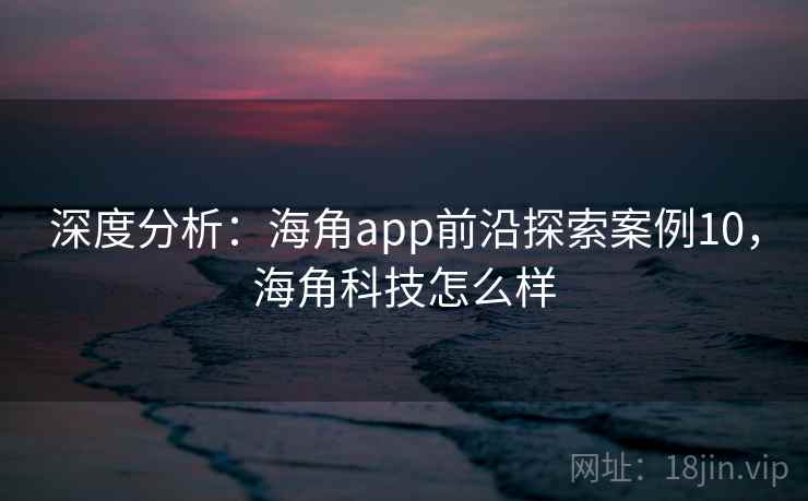 深度分析：海角app前沿探索案例10，海角科技怎么样